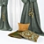 Elegant Curtain Set with Cushions 3D model small image 2