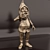 Vintage Bronze Gnome Sculpture 3D model small image 1