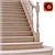 Classic Wood Stairs 3D model small image 2