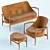 Elegant Elizabeth Sofa & Chair 3D model small image 1