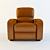 Luxury Reclining Leather Armchair 3D model small image 2