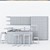 Modern Kitchen Set with Barazza Sink, Siemens Cooktop, and Miele Oven 3D model small image 2