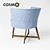 Joilet Linen Upholstered Chair 3D model small image 3