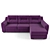 Rois Modular Corner Sofa by Pushe 3D model small image 2