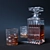 Elegant Crystal Brandy Set 3D model small image 1