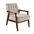 Durango Oak Beige Chair: Solid Wood, Medieval-Inspired 3D model small image 1