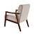 Durango Oak Beige Chair: Solid Wood, Medieval-Inspired 3D model small image 2