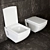 Sleek Wall-Hung Toilet AW-806 3D model small image 1