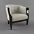 Elegant Black Biedermeier Armchair 3D model small image 1