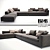 B&B Michel Club Corner Sofa 3D model small image 1