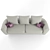 Cozy and Stylish Fabric Sofa 3D model small image 2