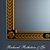 Elegant Neoclassical Black & Gold Mirror 3D model small image 2