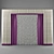 Elegant Curtain Set with Fixed Folds 3D model small image 1