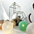 Versatile Decor Set: Cotton Balls, Spools, Candle & Corks 3D model small image 2