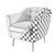 Nora Grey Accent Chair: Stylish, Comfortable, and Durable 3D model small image 3