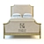 St. George Queen Bed: Elegant Maple Wood Design 3D model small image 2