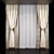 Elegant Chocolate Cream Curtain Set 3D model small image 1