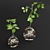 Mini Succulents in Glass Vase 3D model small image 3