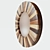 Handcrafted Circular Wooden Mirror 3D model small image 2