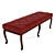 Elegant Crimson Leather Bench 3D model small image 1
