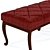 Elegant Crimson Leather Bench 3D model small image 2