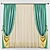 Floral End Cap Wall Curtains 3D model small image 1