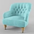 Elegant Linen Corrigan Chair 3D model small image 1