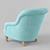 Elegant Linen Corrigan Chair 3D model small image 2