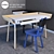 Stylish Workplace Set: My Writing Desk & Naïve Chair 3D model small image 1