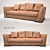 Luxurious Leather Boston Sofa 3D model small image 1