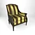 Elegant Wood and Fabric Armchair 3D model small image 1