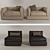 NY LOFT Leather & Beige Armchair Set 3D model small image 2