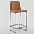 Sleek Leather Bar Stool 3D model small image 1