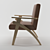 Elegant Leather Reception Chair 3D model small image 2