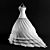 Ethereal Elegance: White Wedding Gown 3D model small image 2