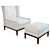Elegant Diane Wing Chair 3D model small image 1