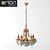 Orion Copper Blend 6-Light Chandelier 3D model small image 1