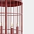 Crimson Dream Iron Bird Cage Chandelier 3D model small image 2