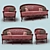 Frida Classic Sofa and Armchair 3D model small image 1