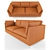 Stylish Stockholm Leather Sofa 3D model small image 1