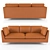 Stylish Stockholm Leather Sofa 3D model small image 2