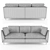 Stylish Stockholm Leather Sofa 3D model small image 3