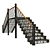 Elegant Wrought Iron Staircase 3D model small image 1