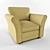 Elegant Amadeo Armchair: Tokyo White Amber 3D model small image 1