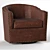 Title: Harlow Leather Swivel Armchair | Pottery Barn 3D model small image 2