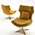 Pibe Swivel Lounge Chair: Steel Frame, Chrome Finish 3D model small image 2