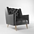 Elegant Velvet Armchair 3D model small image 1