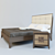 Eco-Leather Headboard Bed 3D model small image 2