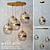Modern Glass Chandeliers Set 3D model small image 1