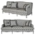 Symphony of Colours: Italian Merlino Sofa 3D model small image 2